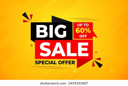 Big sale banner. Special offer price label design. 
Product discount festival tag design. Super Sale pormotion banner template. Flat sale Vector Illustration.