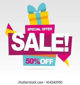 Big sale banner.  Special offer. Vector illustration.