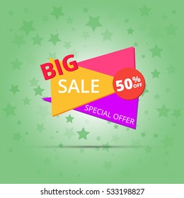 Big Sale banner. Special offer. Vector illustration.
