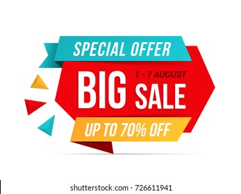 Big sale banner, special offer, vector eps10 illustration