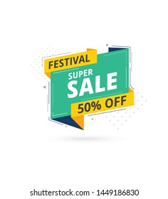 Big Sale Banner, Sticker Design with 50 Discount Tag