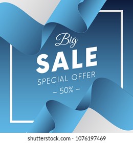Big sale banner or sticker. Special offer. Fifty percent off. San Marino flag. Vector illustration.