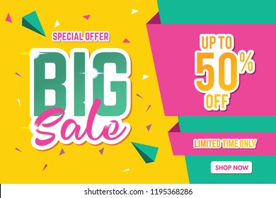 Big Sale Banner Template. Sale Banner Design. Abstract Sale Banner.