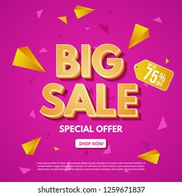 Big Sale Banner Template. Sale Banner Design. Abstract Sale Banner.