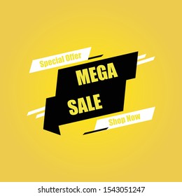 Big sale banner template design, Big sale special offer. end of season special offer banner in yellow background