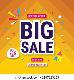 Big sale banner template design. Abstract sale banner. promotion poster. special offer up to 70% off