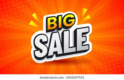 Big sale banner template design, sale offer background