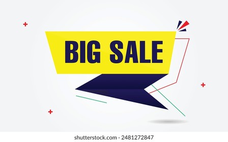 Big Sale Banner Template Design with White Background Clean and eye catching template perfect for promoting major discounts and sales events.