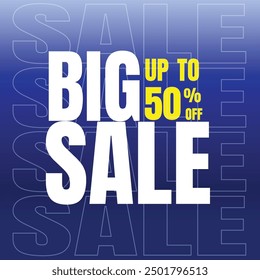 Big sale banner template design for web or social media, Sale special up to 50% off