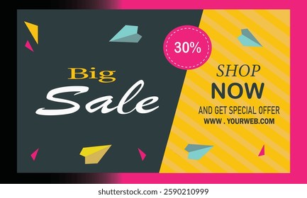 Big Sale banner template design vector illustration, Special offer sale tag, big  sale offer banner. Sale Discount template for marketing promotion, retail, store, shop, online store, or website.