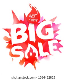 Big sale banner template. Hot price concept. Splash effect discount label