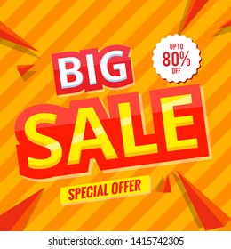 big sale banner template orange