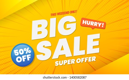 big sale banner template yellow