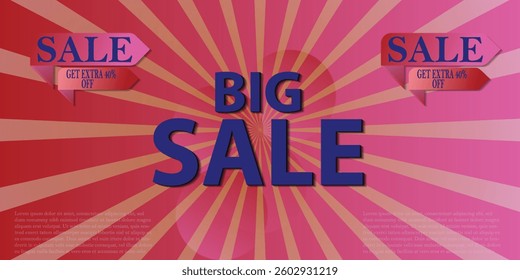 Big sale banner vector for business design, can be used in online selling market flyer, advertising, discount announcement, easily editable flyer, vector art illustration