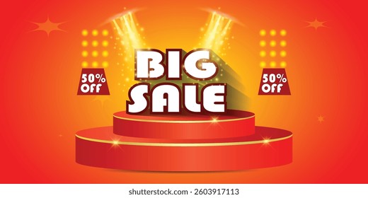 Big sale banner vector for business design, can be used in online selling market flyer, advertising, discount announcement, easily editable flyer, vector art illustration