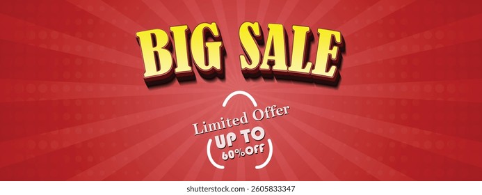 Big sale banner vector for business design, can be used in online selling market flyer, advertising, discount announcement, easily editable flyer, vector art illustration