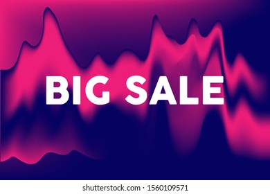 Big sale banner vector gradient design template. Abstract illustration with pink and blue colors for product promotion, and shopping discount offers.
