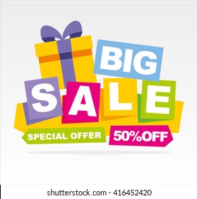  Big sale banner. Vector illustration.