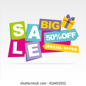 Big sale banner. Vector illustration.