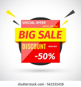 Big sale banner. Vector illustration.