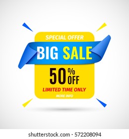 Big sale banner. Vector illustration.