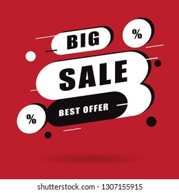 Big sale banner, vector. Trendy big sale typography for web site, poster, blog banner, label and ads. Useful for design template and ribbon. Creative business concept, vector illustration background