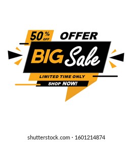 Big Sale banners, banner advertising templates offer 50% discount. Flyers. vector illustration.