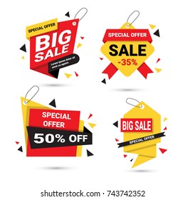 Big Sale Banners Set Special Offer Template Tags Collection Isolated On White Background Vector Illustration