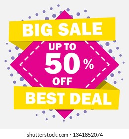 big sale and best deal vector template 