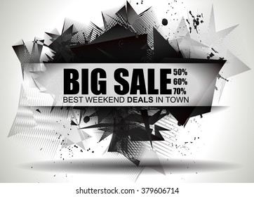 Big Sale Best Discoount in time web banner for shop sales tag, poster for advertisement, sales flyer, black friday and web promotion materials.