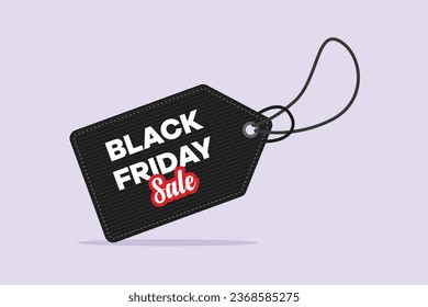 Big sale or Black Friday concept. Happy students. Colored flat vector illustration isolated.
