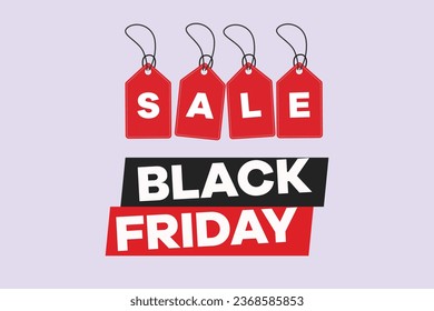 Big sale or Black Friday concept. Happy students. Colored flat vector illustration isolated.