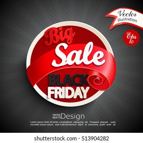 Big sale - Black Friday  inscription design template. Black Friday banner. Vector illustration