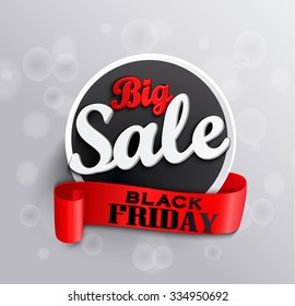 Big sale black friday label. Vector illustrations.