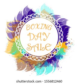 Big sale boxing day, great design for any purposes. Vector template. Winter festive season holiday decoration element. Big sale boxing day for celebration decoration design. Flyer, banner.