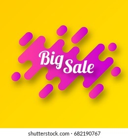Big sale bright vector background with 3d effect.