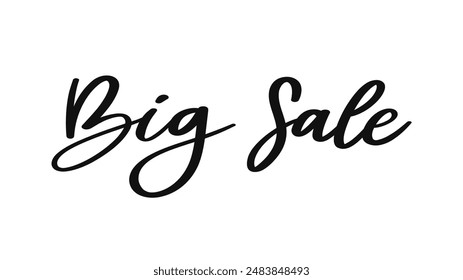 Big sale brush calligraphy, Handwritten ink lettering. Hand drawn design elements,Vector typography quote isolated on white background ,Vector illustration EPS 10