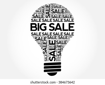 BIG SALE bulb word cloud, business concept background