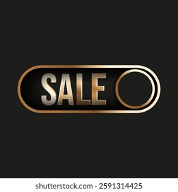 Big Sale Button template design. Luxury Sale tag for Online shopping. Perfect golden Button for web social media Sale poster banner cover design. EPS 10