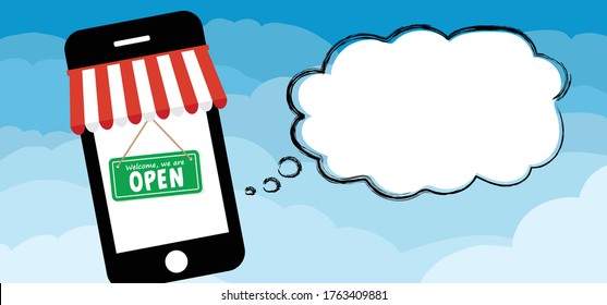 Big sale, buy now, online shopping concept. e discount. Special offer template. Best price deal advertising Marketing, market idea. Super store mobile app concept. Shop page. With awning, canopy tool