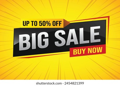 Big sale buy now poster banner graphic design icon logo sign symbol social media website coupon Banner design template for marketing. Special offer promotion retail

