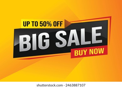 Big sale buy now poster banner graphic design icon logo sign symbol social media website coupon Banner design template for marketing. Special offer promotion retail

