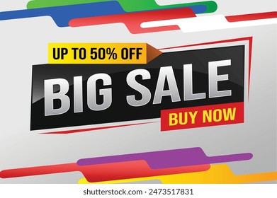 Big sale buy now poster banner graphic design icon logo sign symbol social media website coupon Banner design template for marketing. Special offer promotion retail

