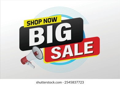 Big sale buy now poster banner graphic design icon logo sign symbol social media website coupon Banner design template for marketing. Special offer promotion retail

