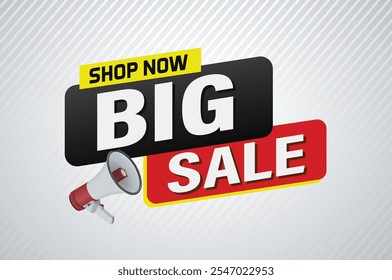 Big sale buy now poster banner graphic design icon logo sign symbol social media website coupon Banner design template for marketing. Special offer promotion retail

