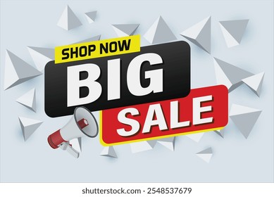 Big sale buy now poster banner graphic design icon logo sign symbol social media website coupon Banner design template for marketing. Special offer promotion retail

