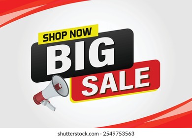 Big sale buy now poster banner graphic design icon logo sign symbol social media website coupon Banner design template for marketing. Special offer promotion retail

