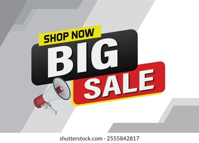 Big sale buy now poster banner graphic design icon logo sign symbol social media website coupon Banner design template for marketing. Special offer promotion retail

