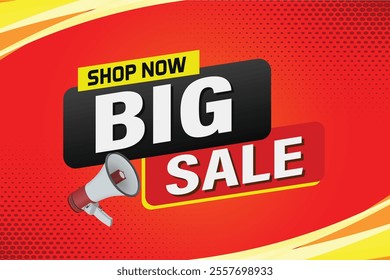 Big sale buy now poster banner graphic design icon logo sign symbol social media website coupon Banner design template for marketing. Special offer promotion retail

