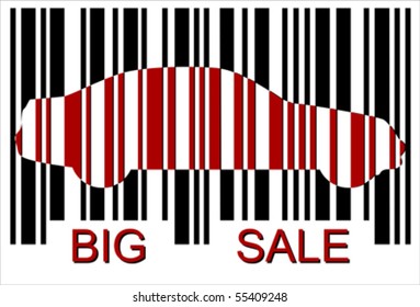 big sale car bar-code, Isolated over background, vector ILLUSTRATION
